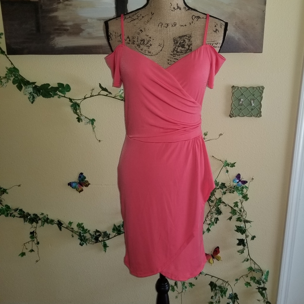 Gorgeous Pink Cold Shoulder Dress